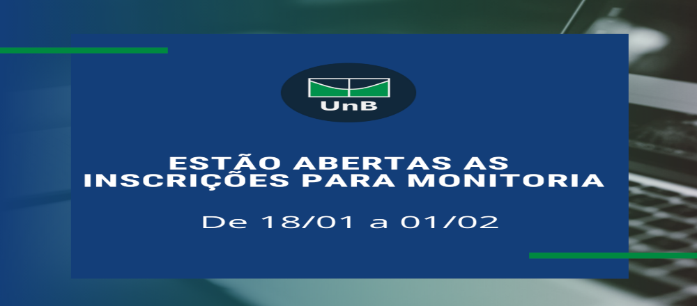 Abertas as inscrições para monitoria