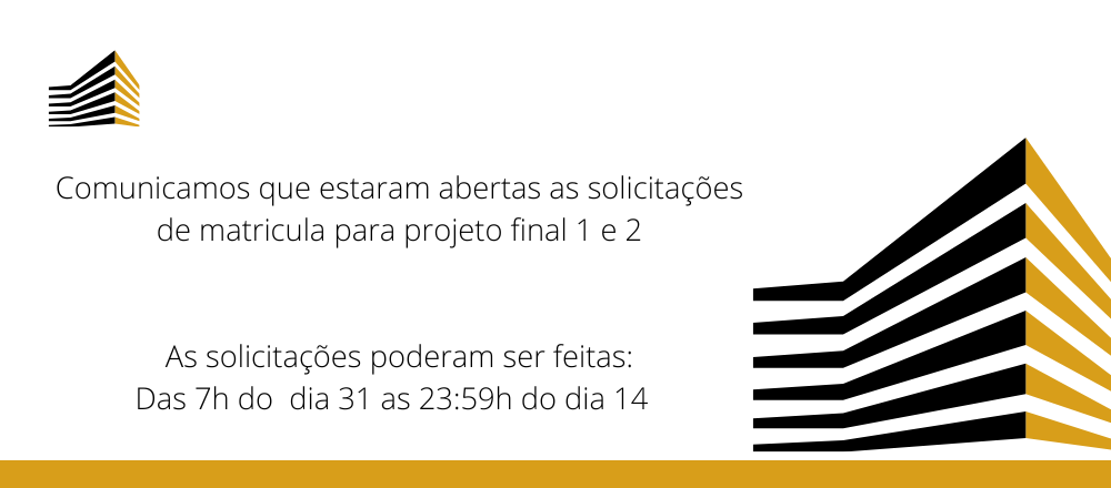 Formulário de inscrição em Projeto Final 1 e 2